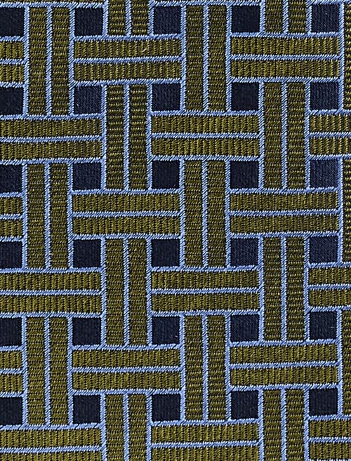 Oak Hill Premium By Dxl Big & Tall Patterned Link Silk Tie In Olive