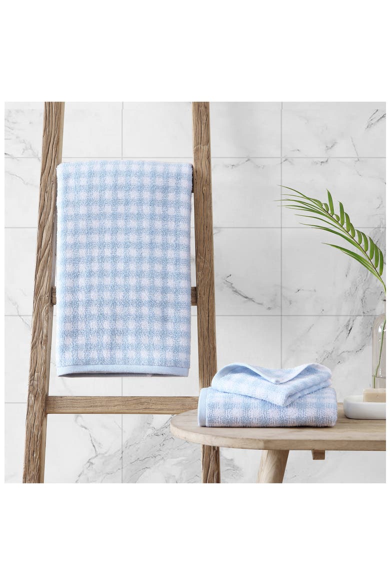 Ginny Terry Cotton 3-Piece Towel Set, Alternate, color, BLUE BELL / WHITE
