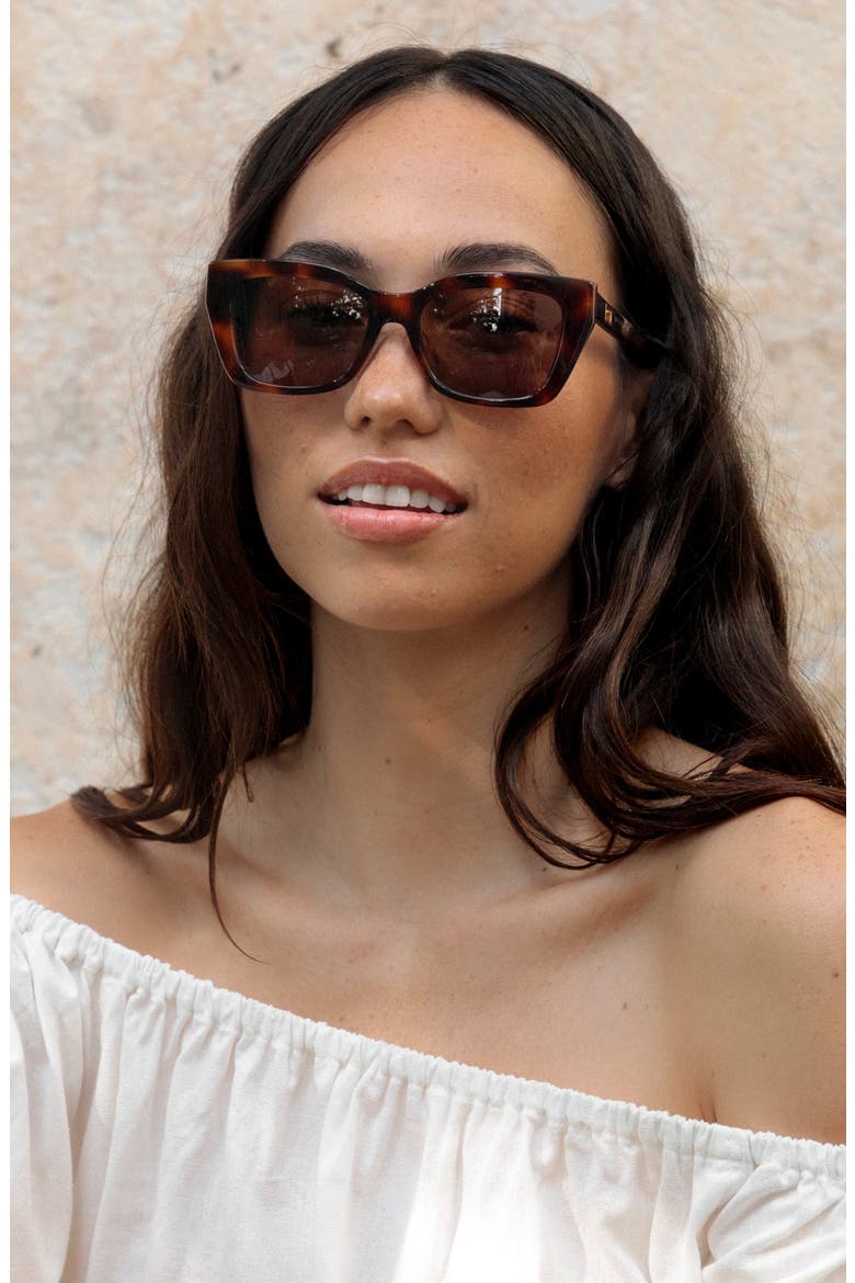 Kai 55mm Cat Eye Polarized Sunglasses, Alternate, color, CAPPUCCINO / TAN LENSES