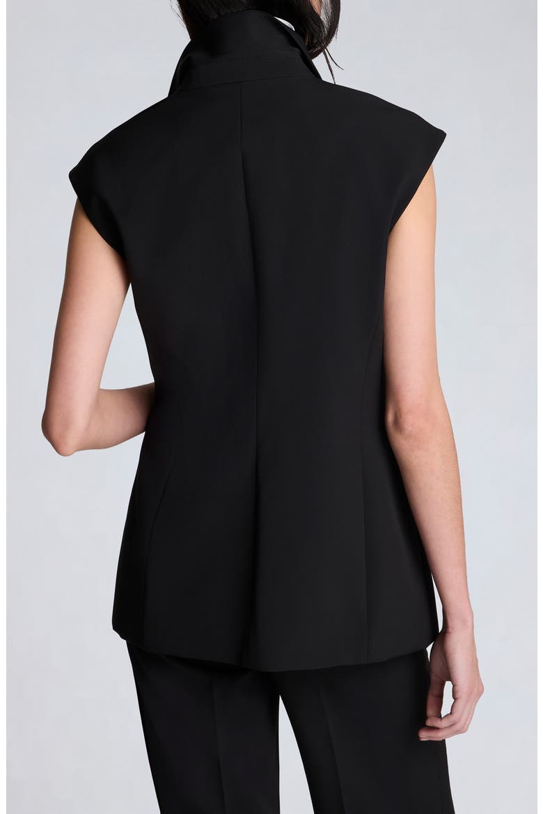 Luxe Twill Vest with Inset Shirt, Alternate, color, BLACK/ PURE WHITE