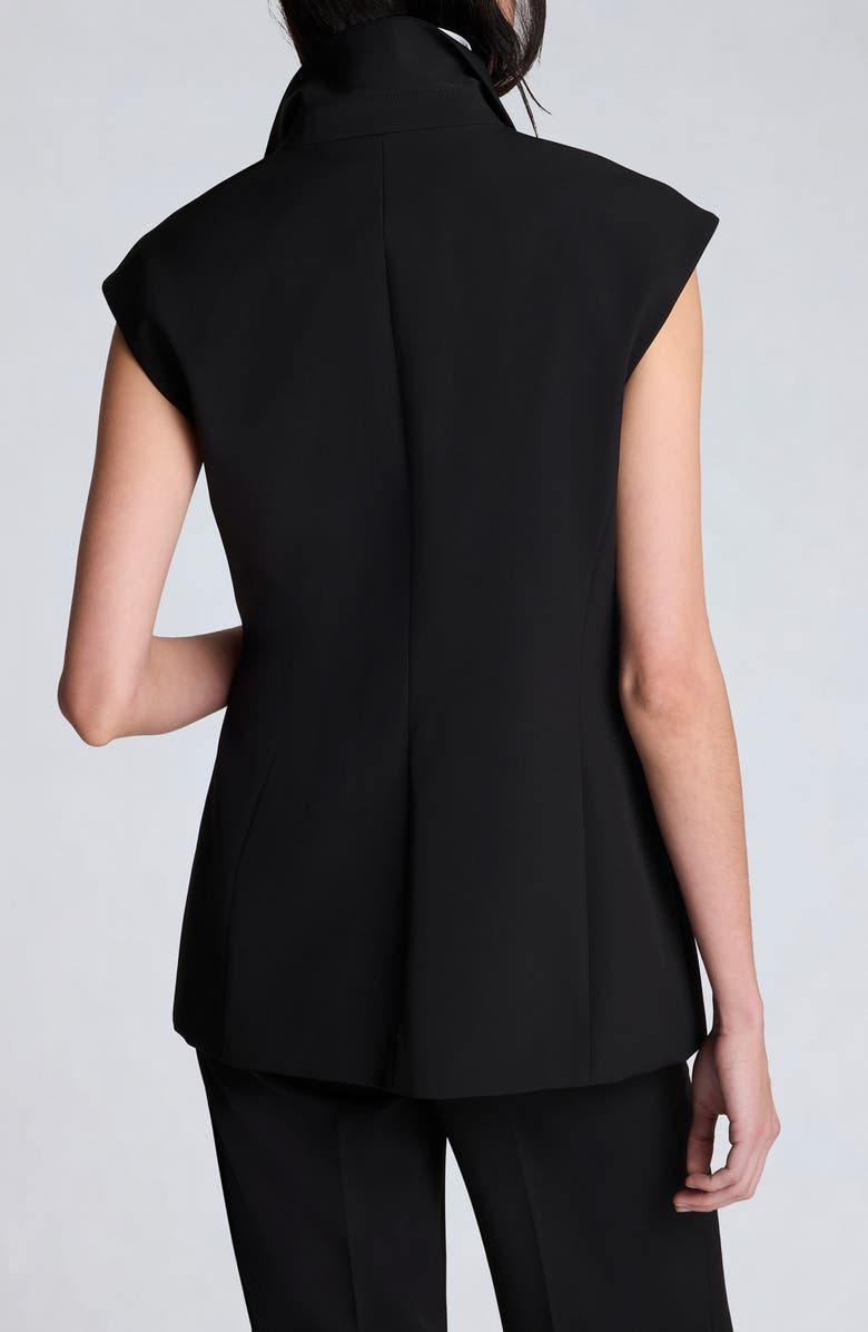 Kenneth Cole Luxe Twill Vest with Inset Shirt, Alternate, color, Black/ Pure White