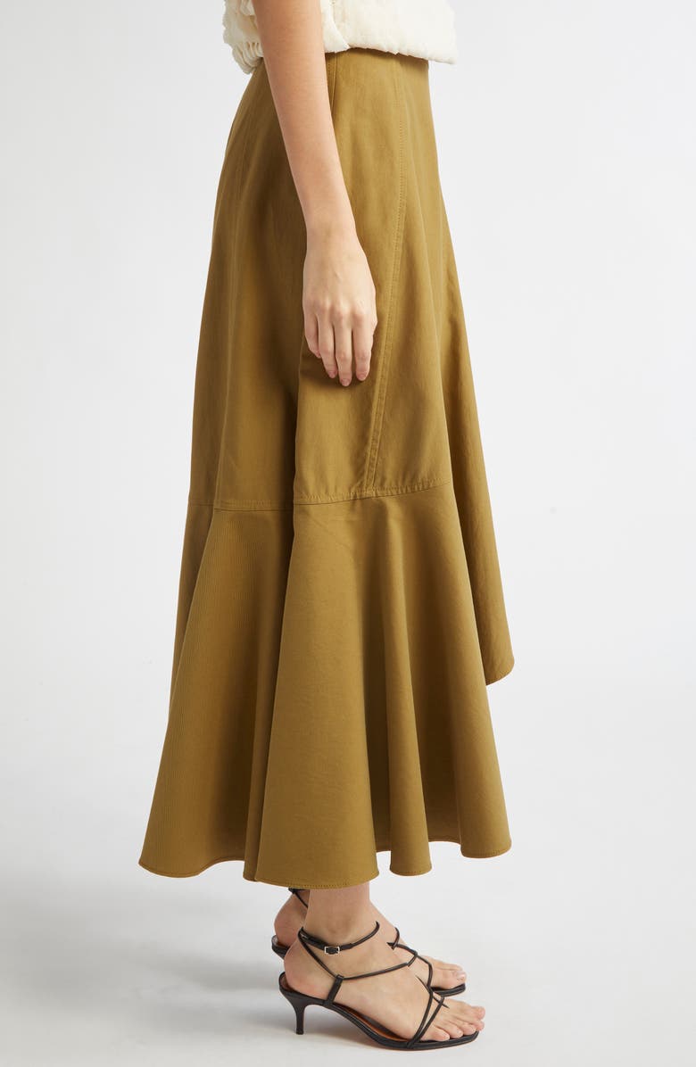 Ulla Johnson Sabina Cascasde Ruffle Cotton Blend Skirt, Alternate, color, Lichen