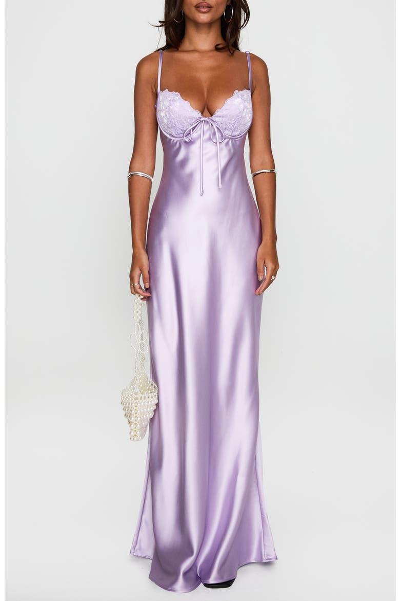 Princess Polly Fadyen Bias Cut Satin Maxi Dress (Women)