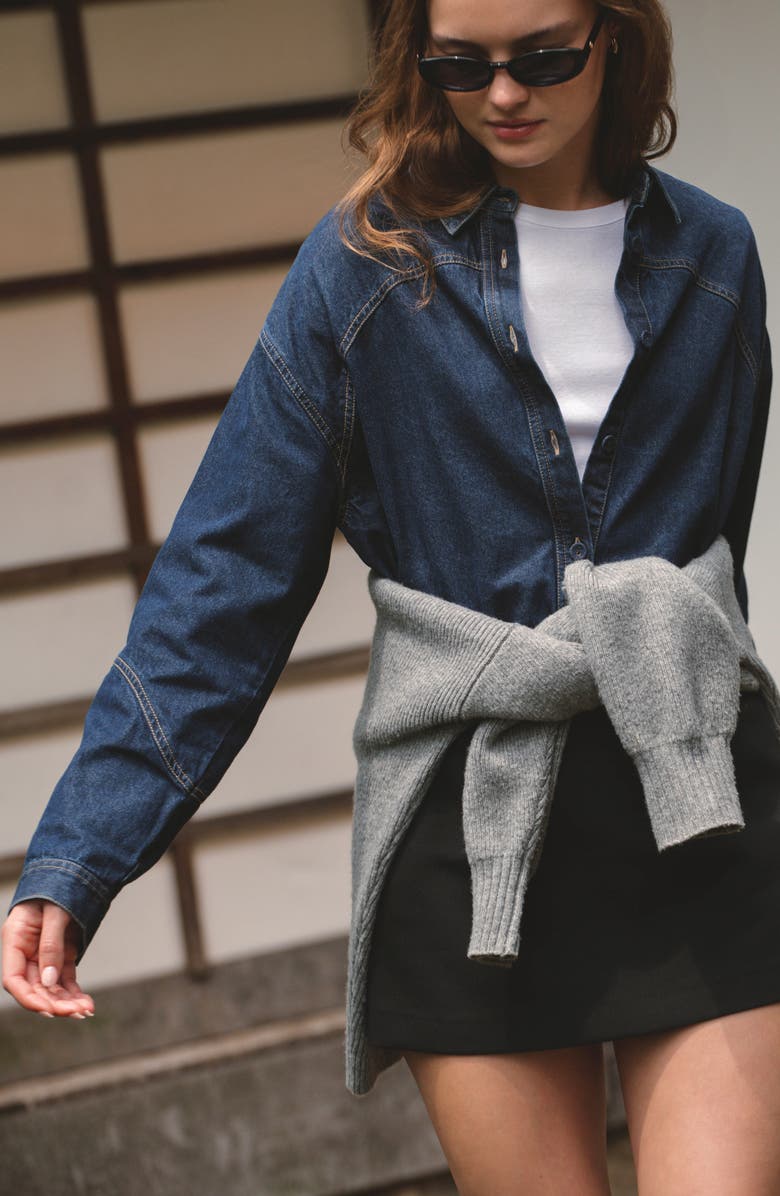 French Connection Azra Stretch Twill Miniskirt, Alternate, color, Black