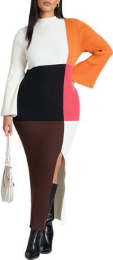 ELOQUII Colorblocked Maxi Dress