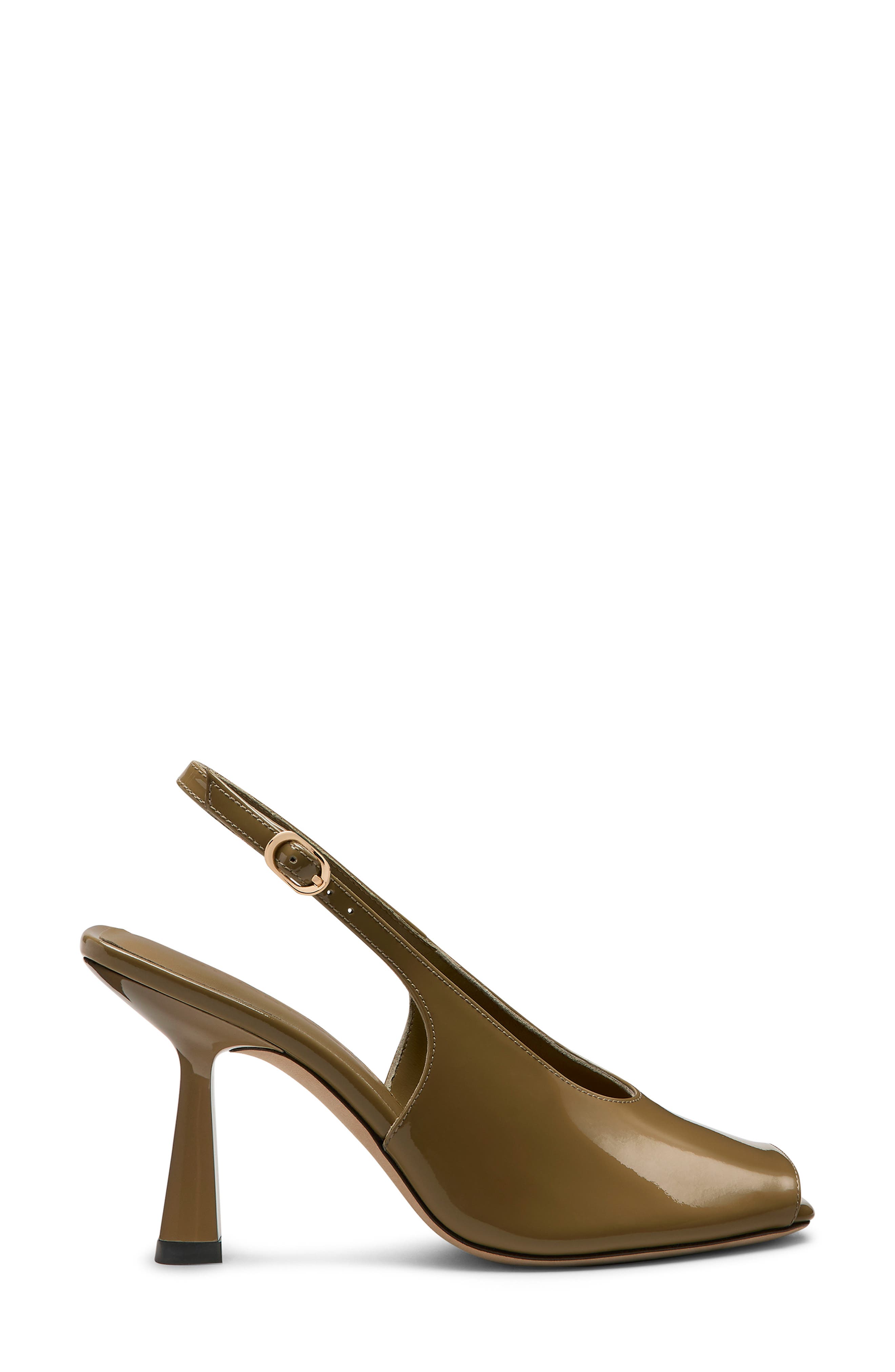 Stuart Weitzman Val Slingback 85 Sandal, Alternate, color, Golden Olive