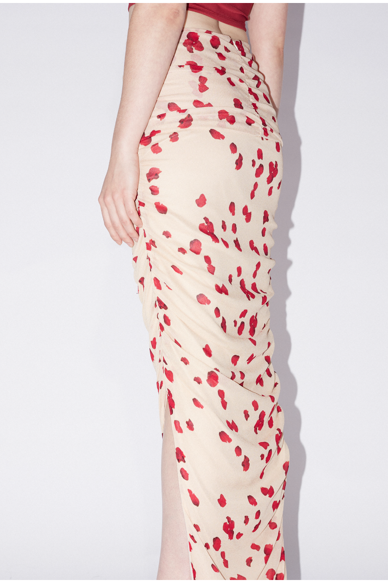 Rose Chiffon Skirt, Alternate, color, Nude Rose