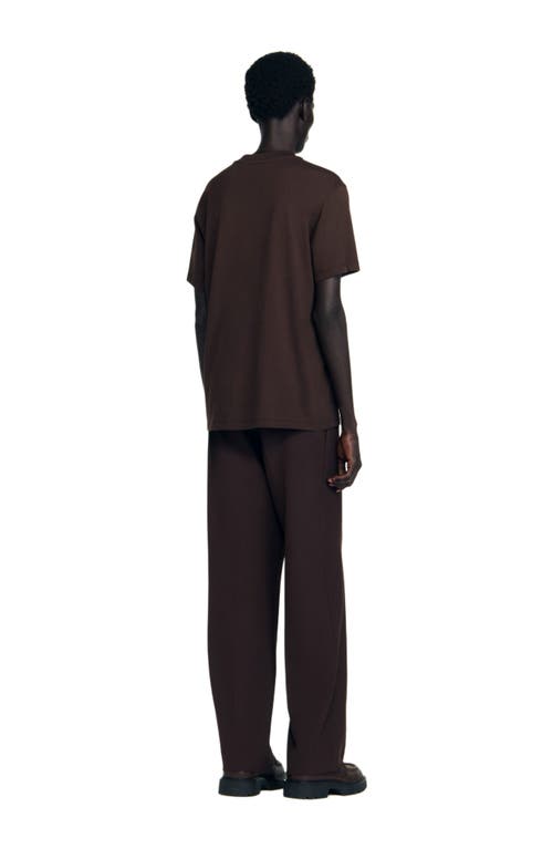 Sandro Mens Chocolate Logo-embellished Short-sleeve Cotton T-shirt Xs In Brown