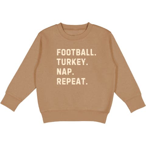 Football Turkey Nap Repeat Thanksgiving Sweatshirt (Baby, Toddler, Little Kid & Big Kid)