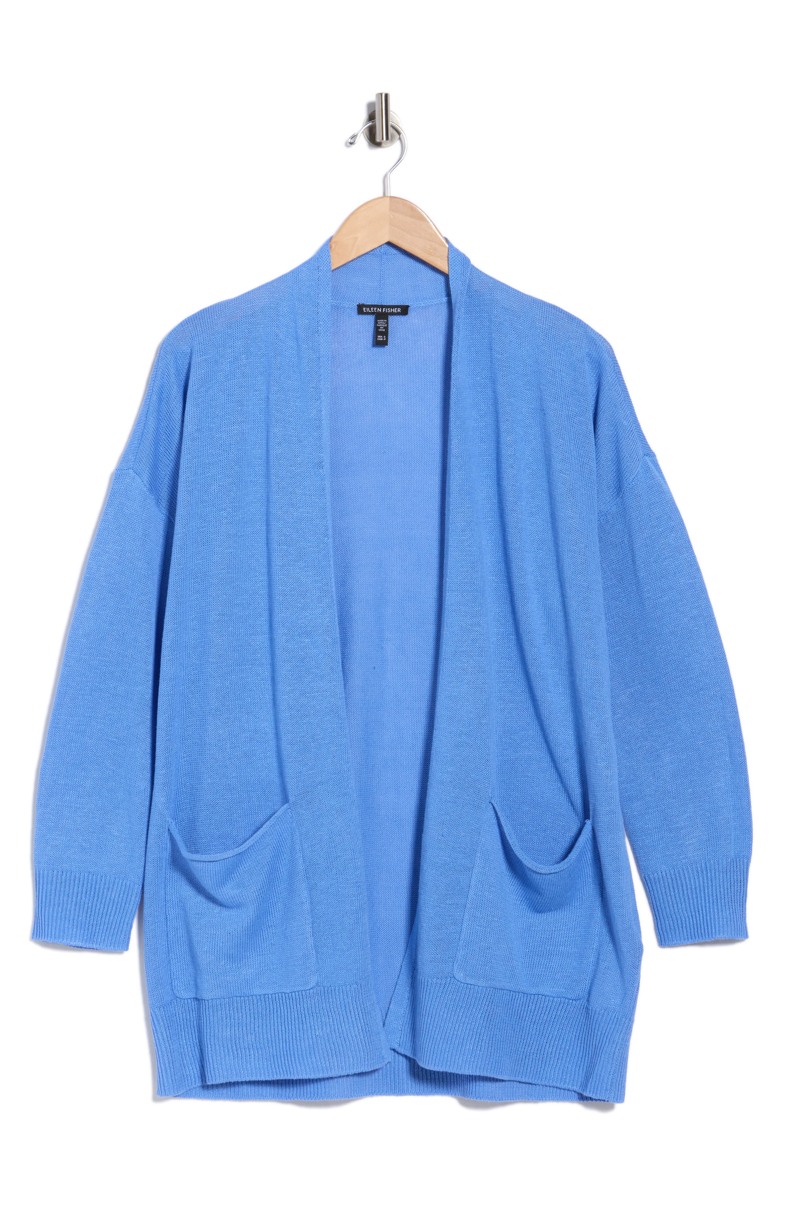 Eileen Fisher Patch Pocket Organic Linen & Organic Cotton Cardigan