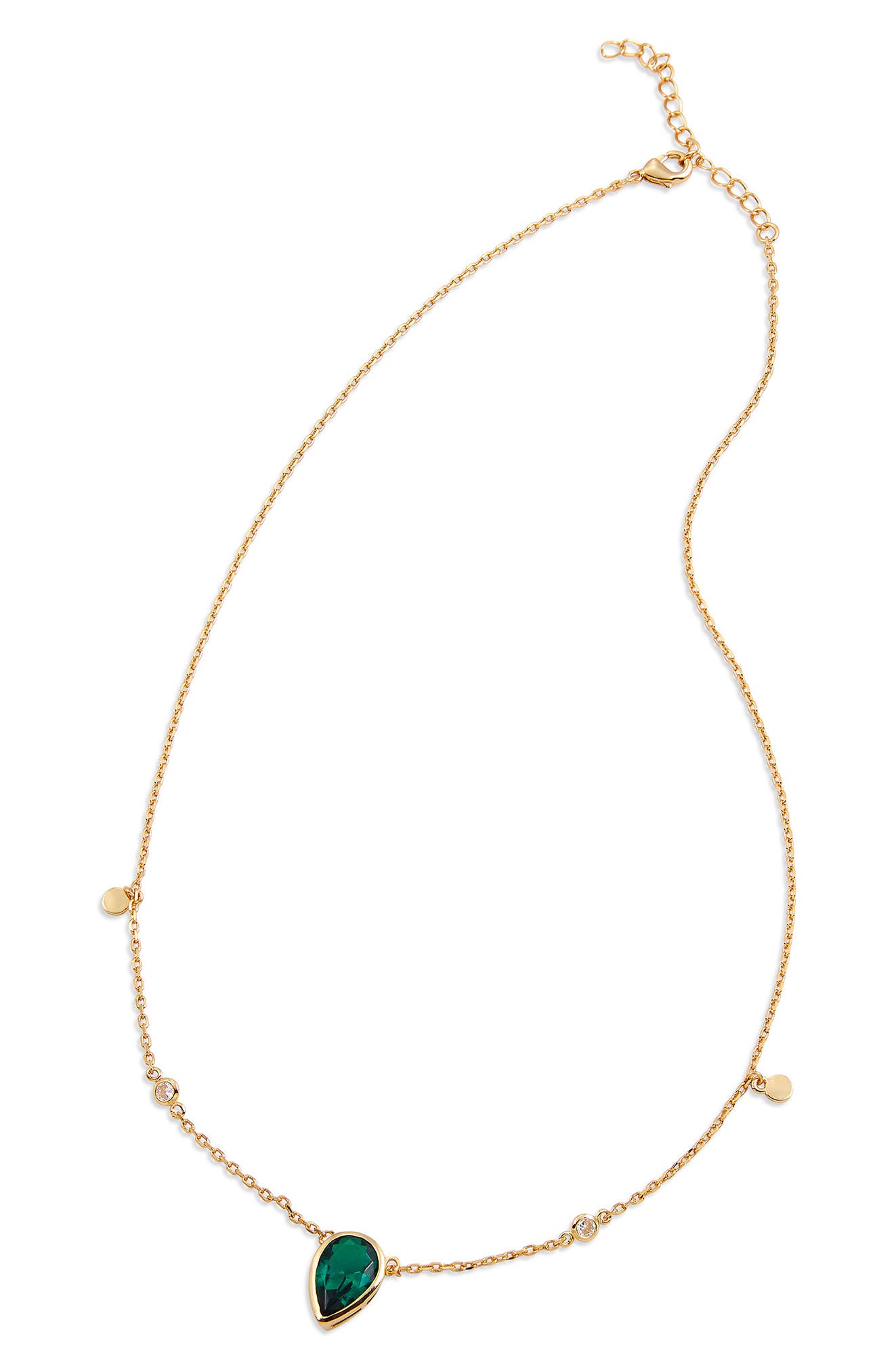 SAVVY CIE JEWELS Yellow Gold Vermeil Pear-Cut CZ Pendant Necklace