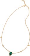 SAVVY CIE JEWELS Yellow Gold Vermeil Pear-Cut CZ Pendant Necklace