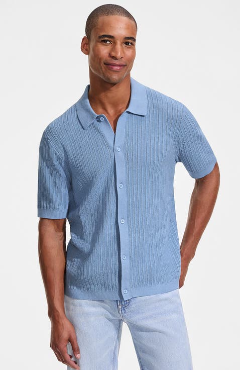 Short Sleeve Lightweight Button Through Polo
