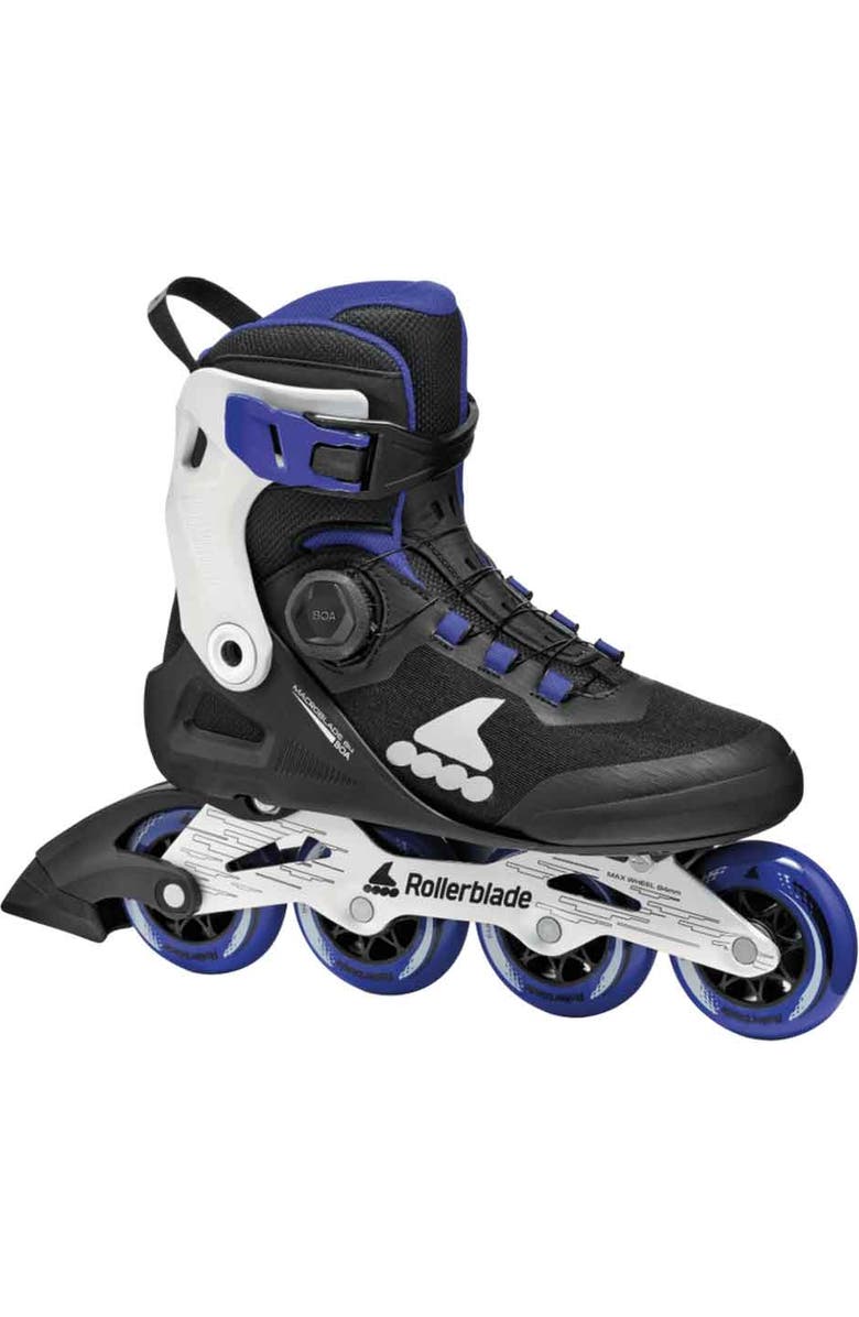 Rollerblade Macroblade 84 BOA Mens Inline Skates, Main, color, Black/Blue/Bone White