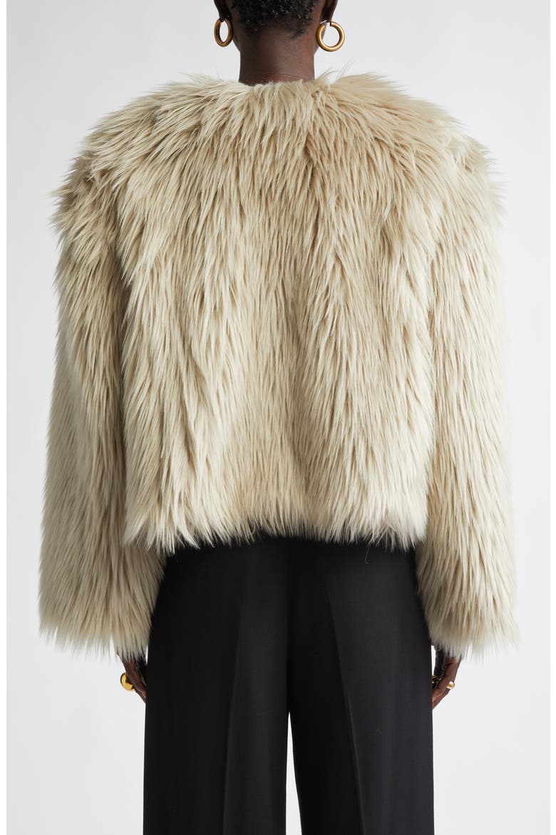 Faux Fur Crop Jacket, Alternate, color, MASTIC