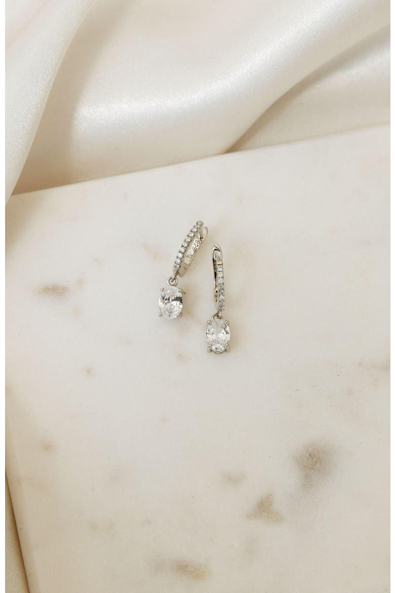 Duchess Crystal Drop Earrings, Alternate, color, Silver