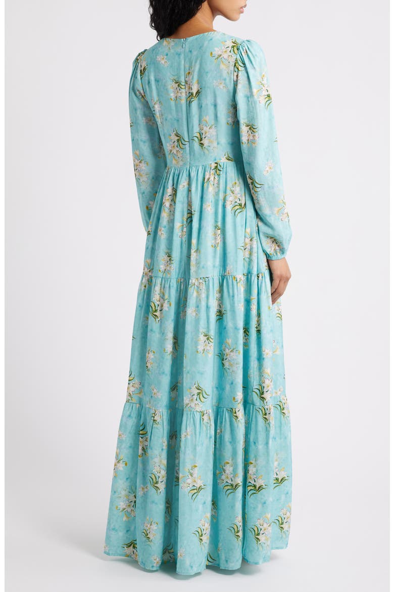 Bernice Long Sleeve Maxi Dress, Alternate, color, BLUE FLORAL