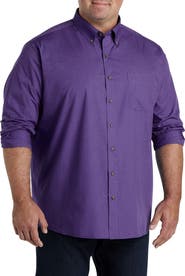 Harbor Bay by DXL Big & Tall Easy-Care Solid Sport Shirt
