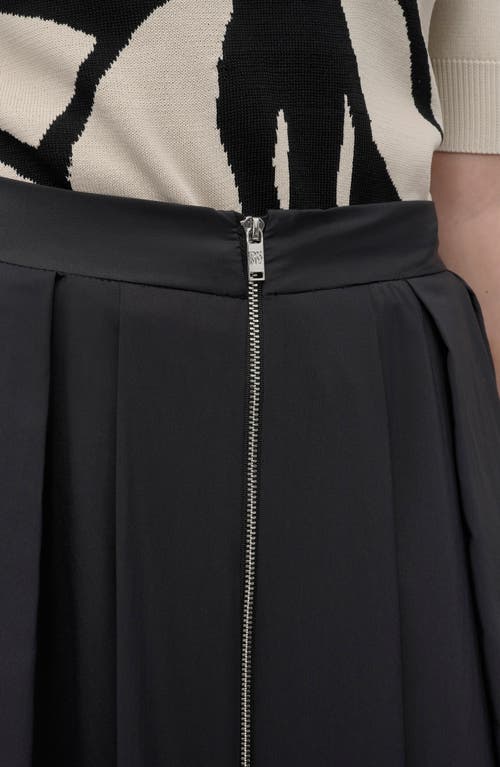 Dkny Sportswear Front Zip Pleat Parachute Midi Skirt In Black