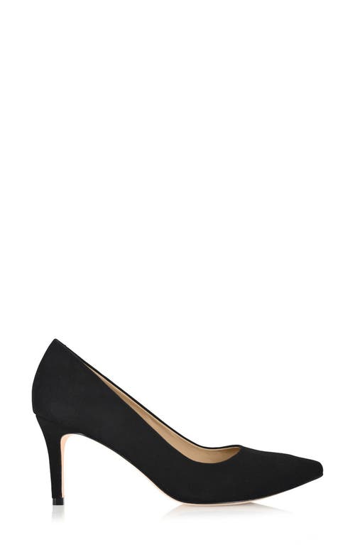 Joan Oloff Deborah Pointed Toe Pump In Black Suede