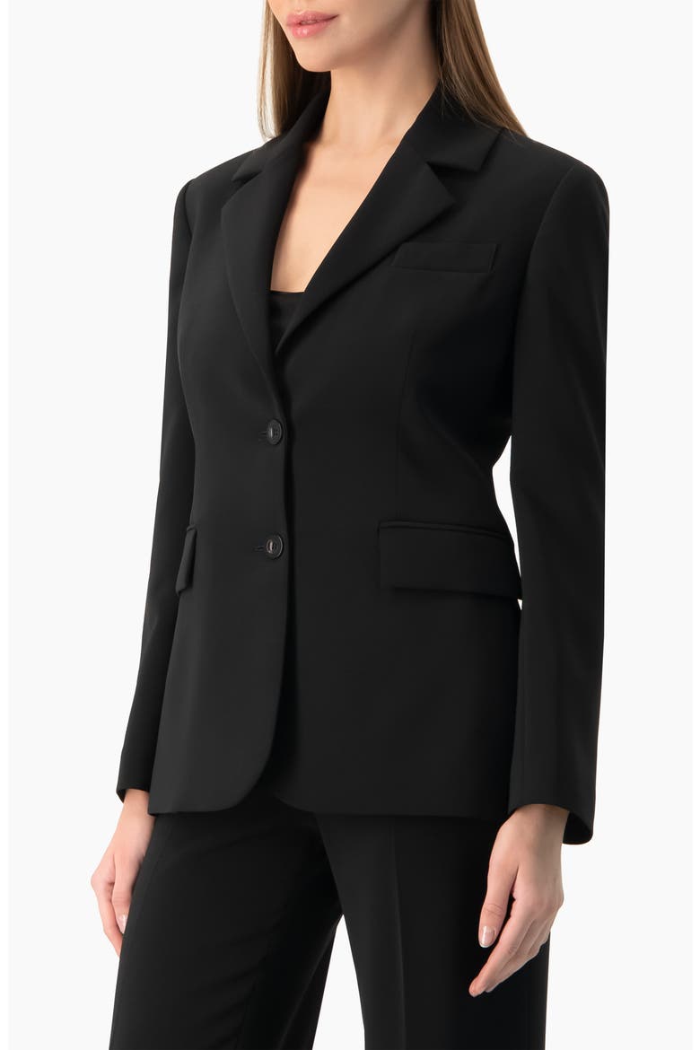 Tailored Two-Button Black Power Blazer, Alternate, color, Black