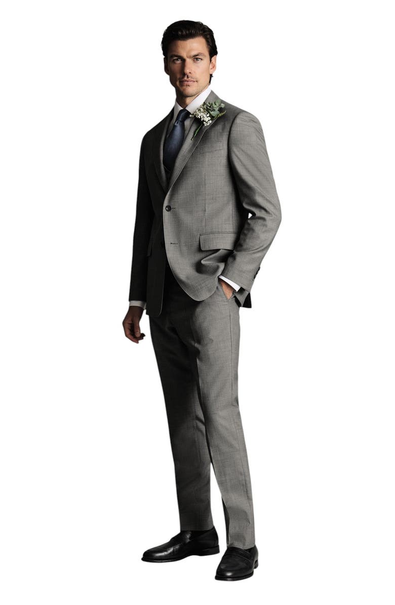 Charles Tyrwhitt Ultimate Performance Sharkskin Suit Jacket, Alternate, color, Grey