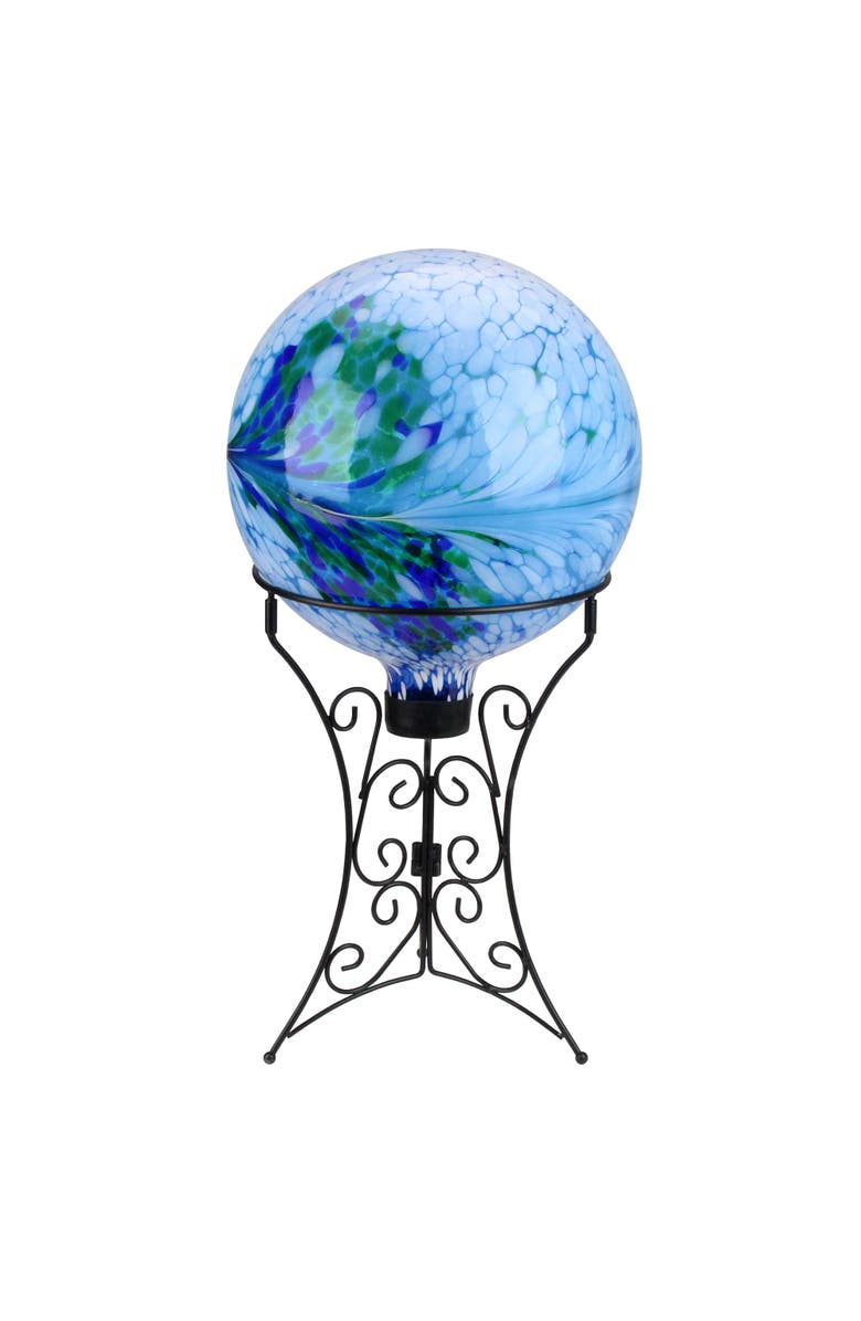 Northlight 11.25" Black Ornate Standing Outdoor Garden Gazing Ball Stand, Alternate, color, Black