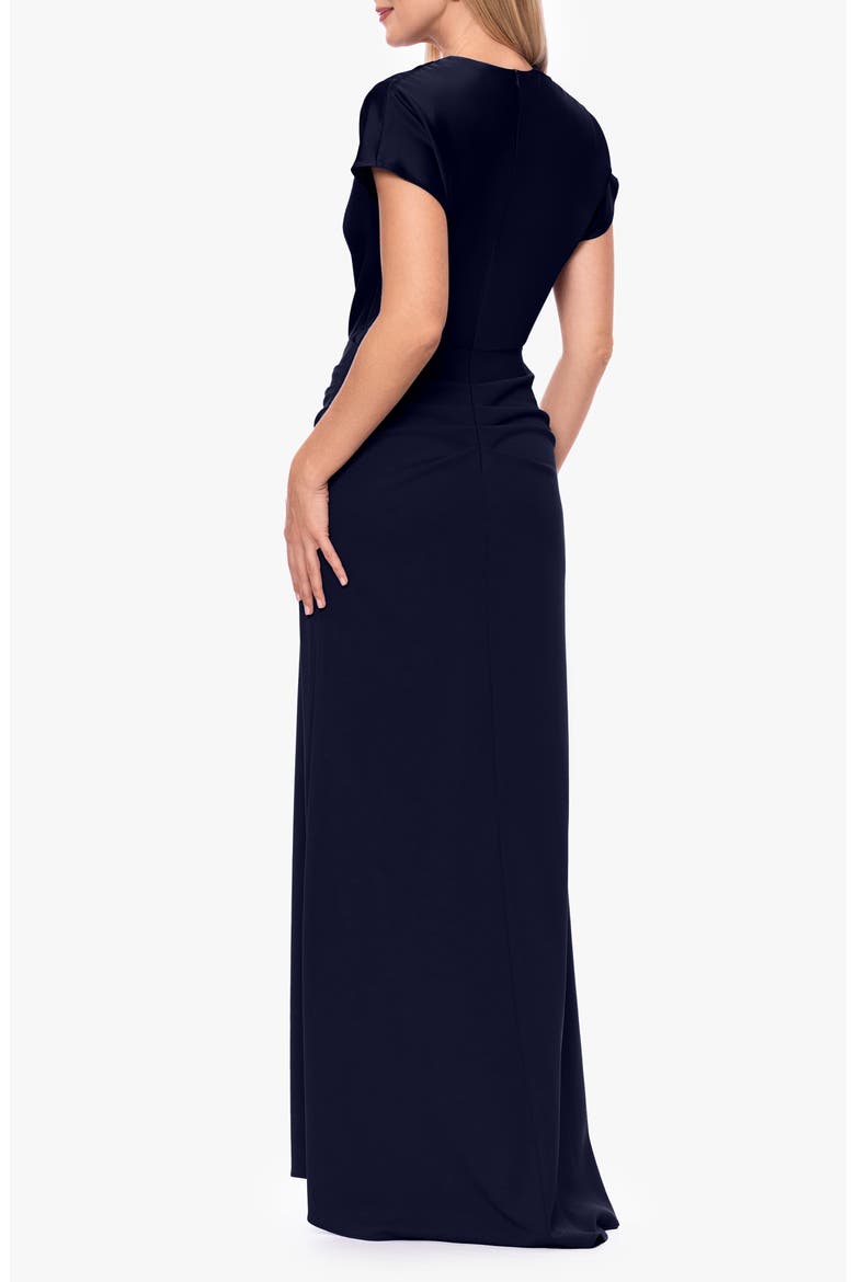 Cowl Neck Satin Gown, Alternate, color, NAVY