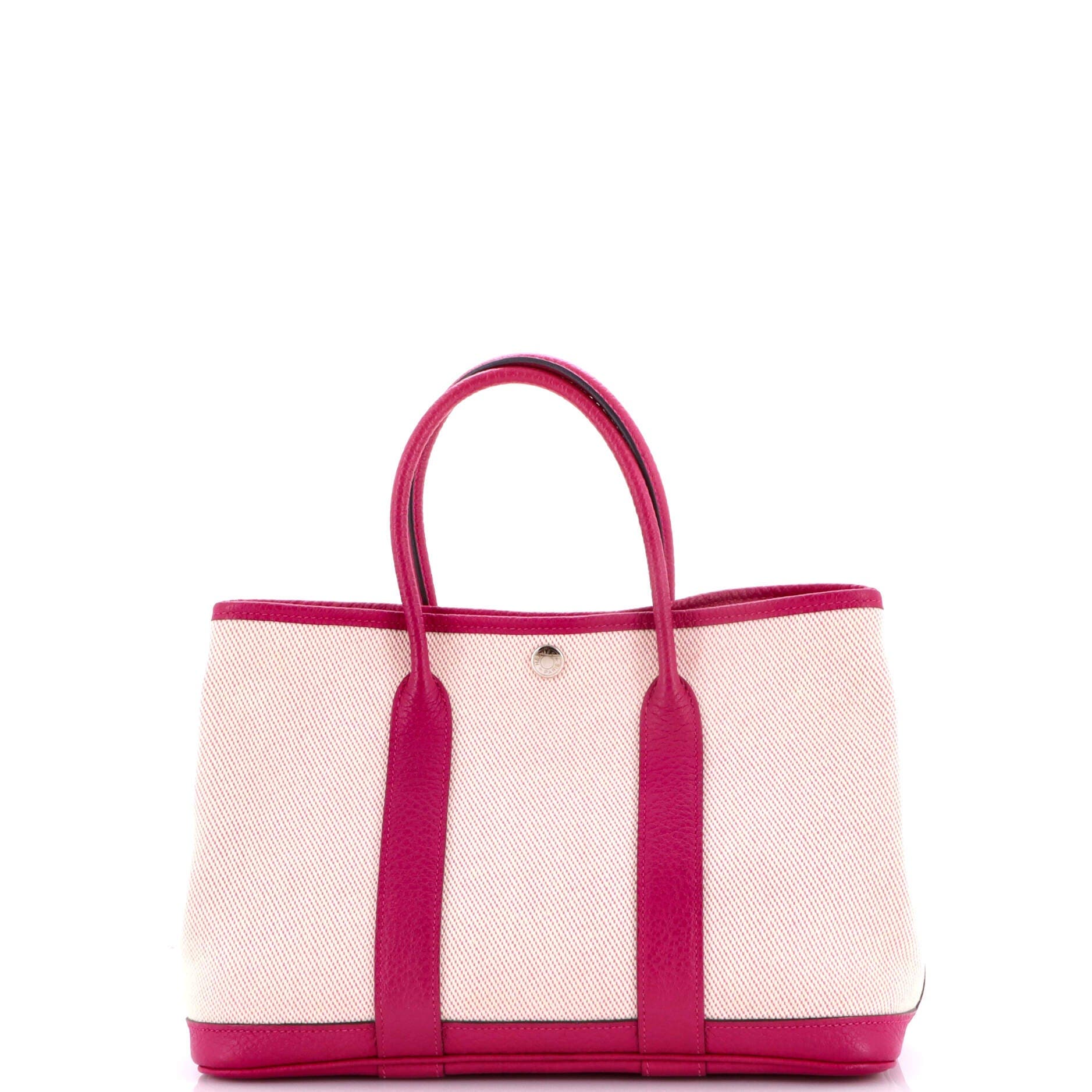Pre-Owned Hermes Garden Party Tote Toile and Leather 30, Alternate, color, Rose Pourpre