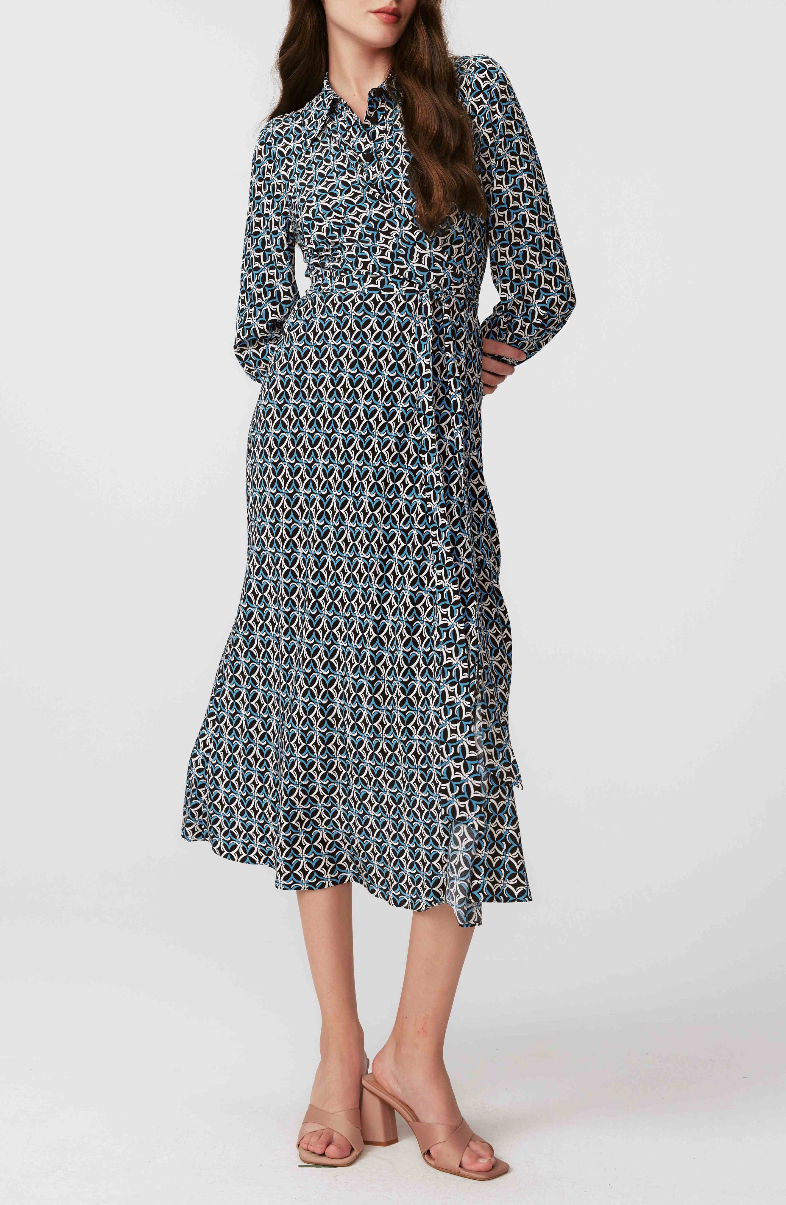 Tori Tie Belt Long Sleeve Shirtdress