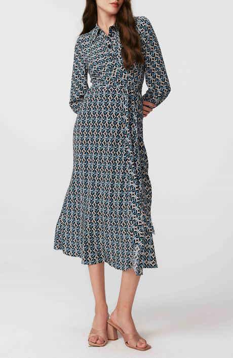 Tori Tie Belt Long Sleeve Shirtdress