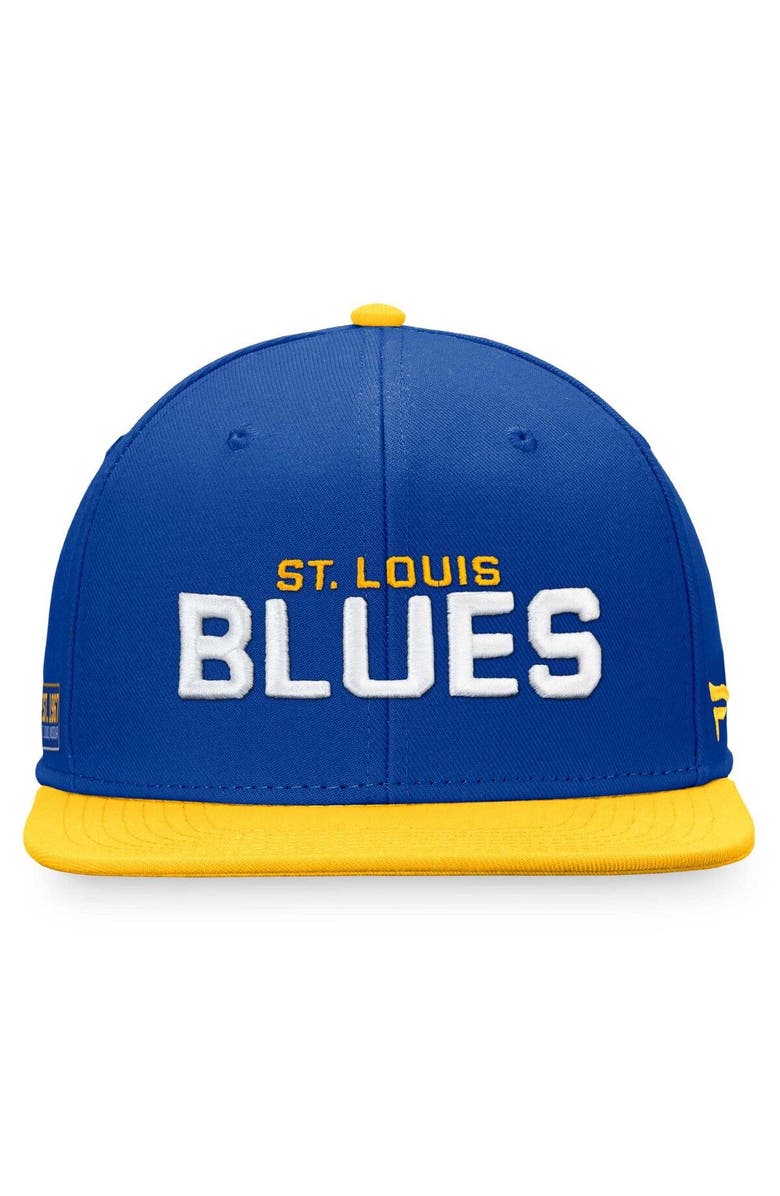 FANATICS Men's Fanatics Branded Blue/Gold St. Louis Blues Iconic Color Blocked Snapback Hat, Alternate, color, Blue