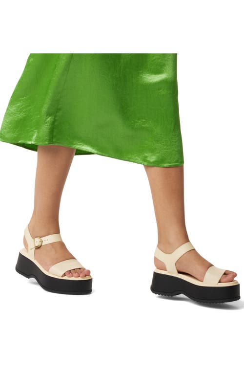 Sorel Dayspring Ankle-strap Platform Sandals In Honey White/black