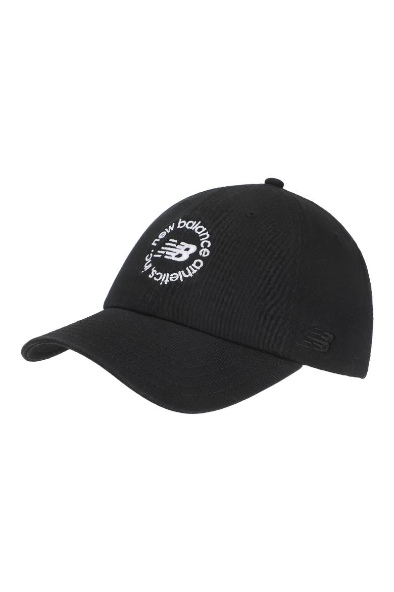 6-Panel Circle Graphic Adjustable Baseball Cap, Main, color, BLACK