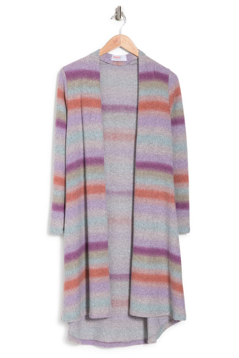 Brushed Ombrè Open Cardigan, Alternate, color, PINK