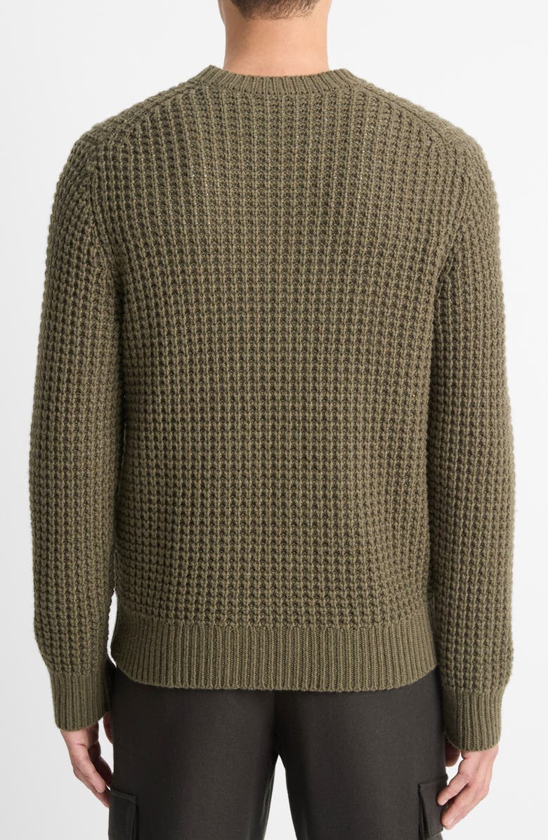 Vince Macro Waffle Stitch Sweater, Alternate, color, Surplus Olive
