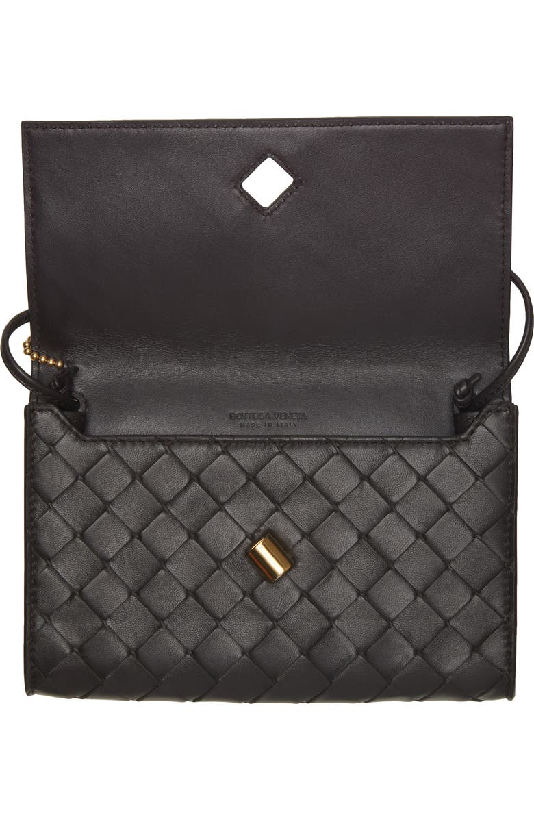 Bottega Veneta Andiamo Intrecciato Lambskin Crossbody Wallet, Alternate, color, 2095 Espresso-Brass V-Si