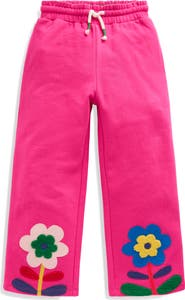Mini Boden Kids' Appliqué Cotton Wide Leg Pants
