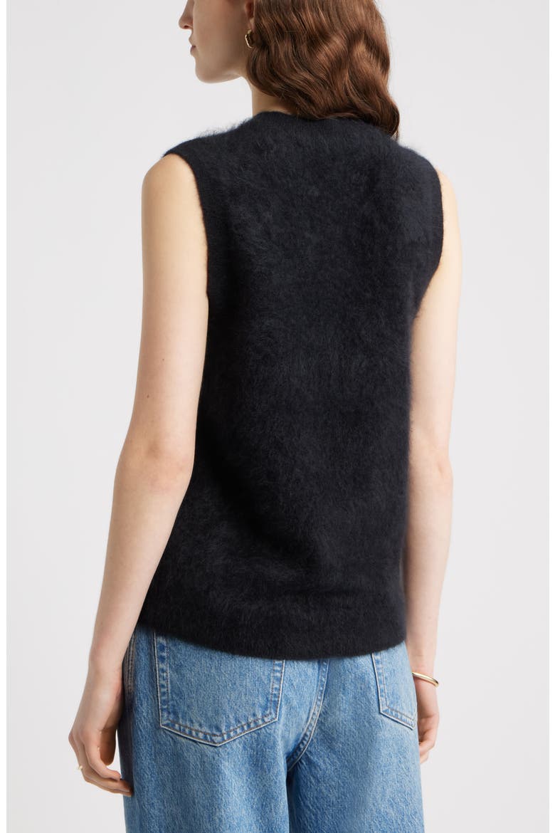 Brushed Cashmere Sweater Vest, Alternate, color, BLACK ROCK
