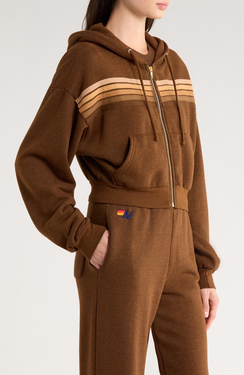 Aviator Nation 5-Stripe Zip Hoodie, Alternate, color, Chocolate/Espresso