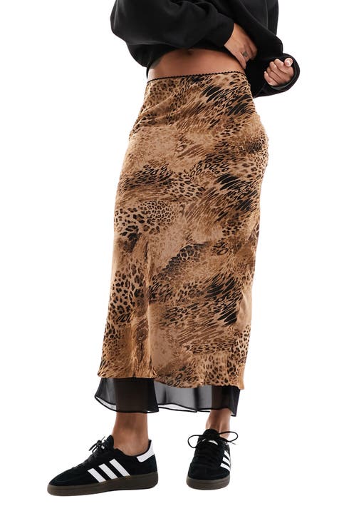 Nordstrom leopard print midi skirt best sale