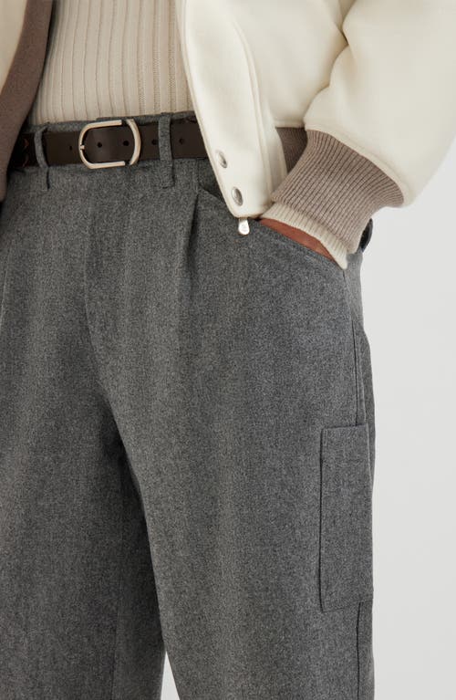 Brunello Cucinelli Pleated Patch-pocket Trousers In Gray