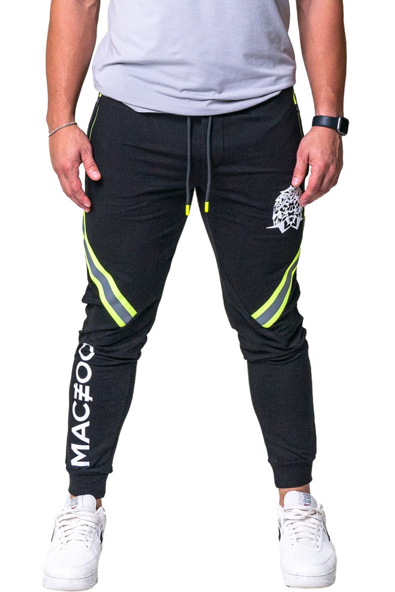 Lightning Reflective Cotton Knit Joggers, Main, color, BLACK