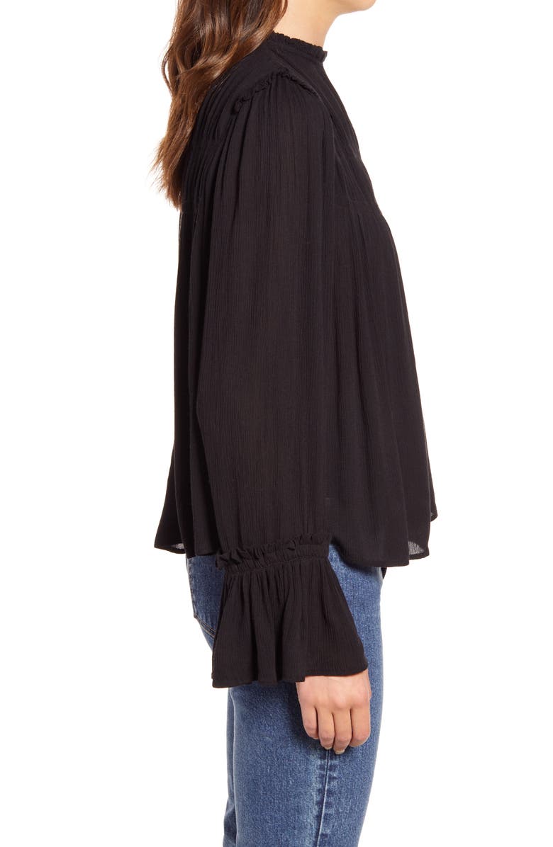 Free People Kelsey Flare Sleeve Blouse, Alternate, color, 