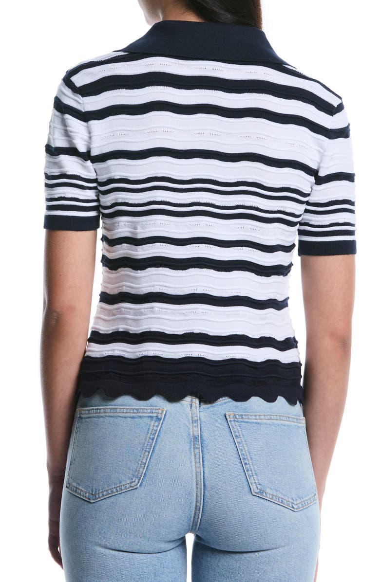 Laundry by Shelli Segal Mermaid Short Sleeve Top, Alternate, color, Peacoat