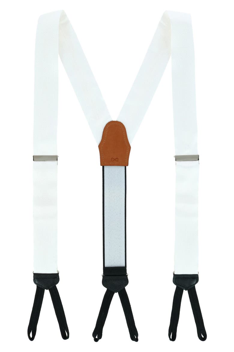 The Monte Bello Jacquard Silk Suspenders, Main, color, WHITE