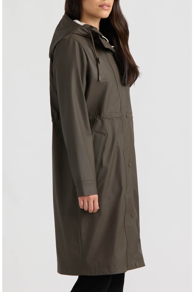 Darcy Longline Rubberized Rain Coat, Alternate, color, BROWNIE