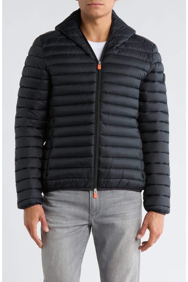 Luca Water Resistant Hooded Packable Puffer Jacket, Main, color, BLACK