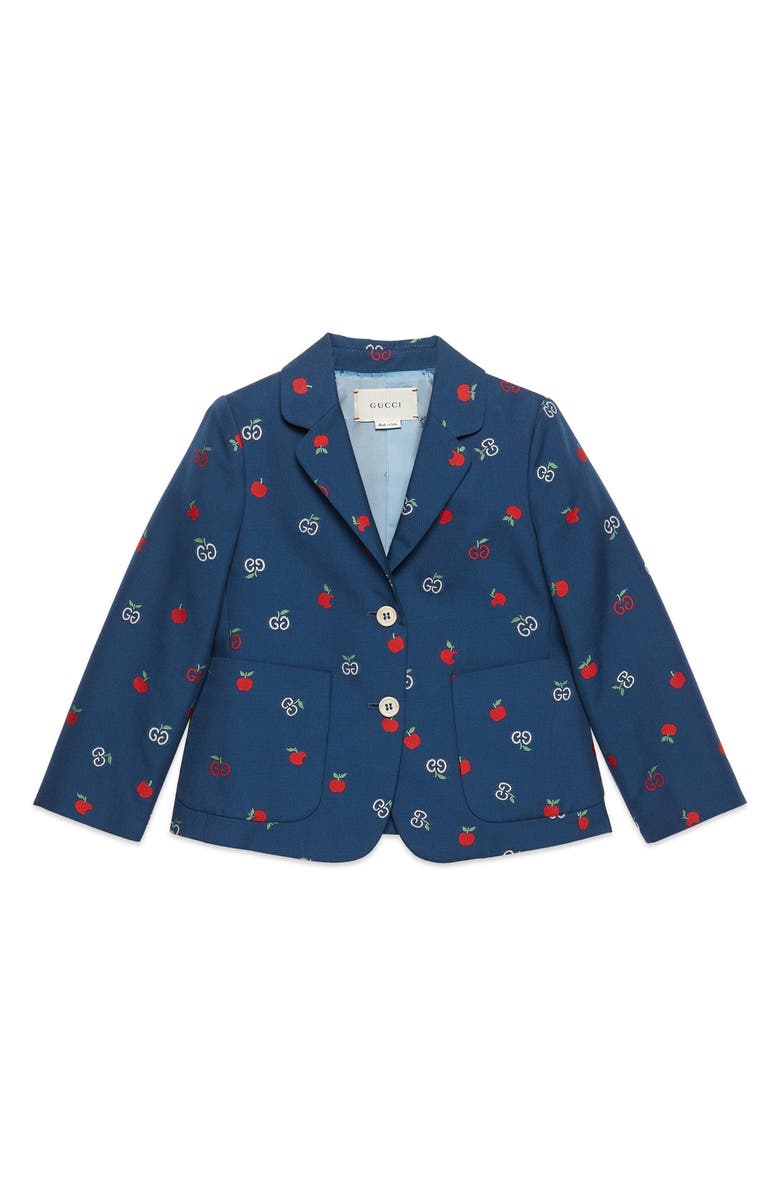 Gucci Apple & Logo Cotton Blazer, Main, color, 