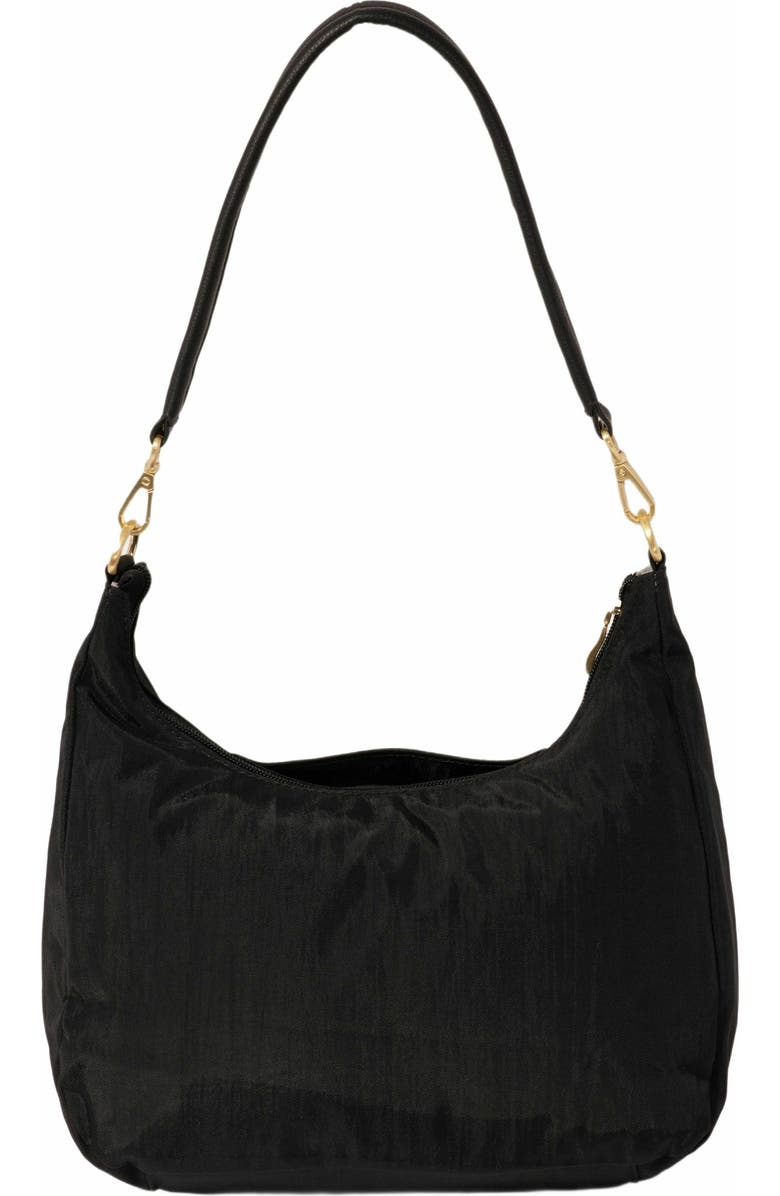 BAGGALLINI Coastal Flip Lock Half Moon Bag, Alternate, color, Black With Gold Hardware